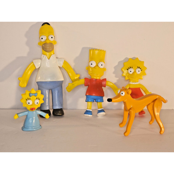 Vintage SIMPSON'S - Set of 5 Bendable Rubber "THE SIMPSONS" Figures 5" - Picture 2 of 4